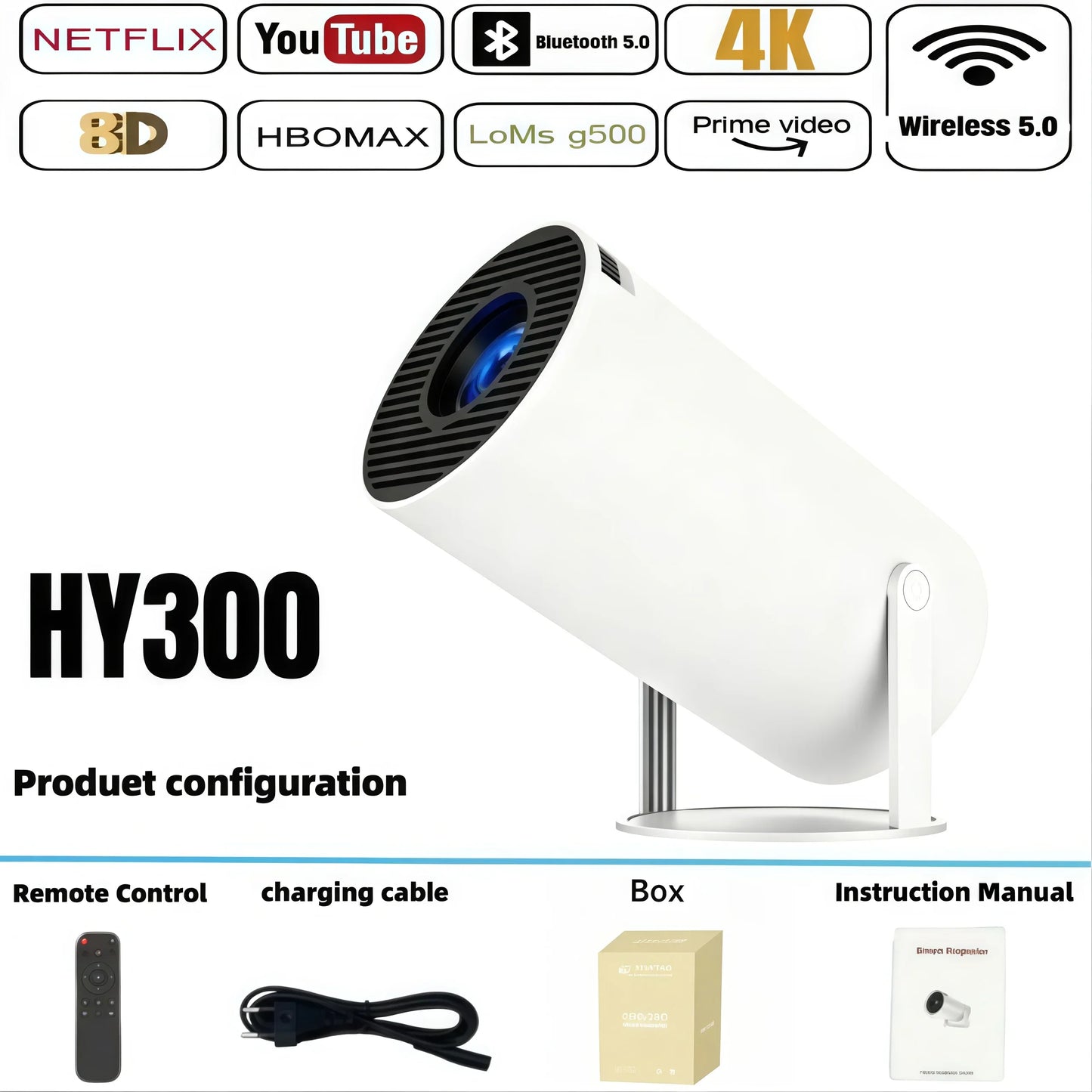 2026 Projector Newest HY300 Mini Portable Pocket Smart Android Projector Wireless Home Theater Magcubic Projector Hy300 