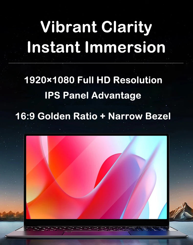 New 15.6" Laptop Intel Core i9-9880H 32GB 2TB Gaming PC Ultra Slim Office Study Computer PC Windows 11 Pro 1920*1080 HD