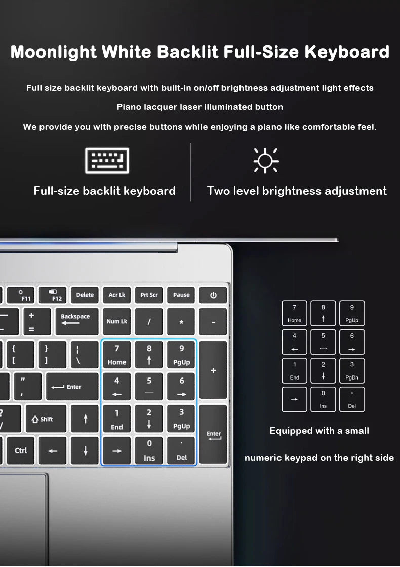 New 15.6" Laptop Intel Core i9-9880H 32GB 2TB Gaming PC Ultra Slim Office Study Computer PC Windows 11 Pro 1920*1080 HD