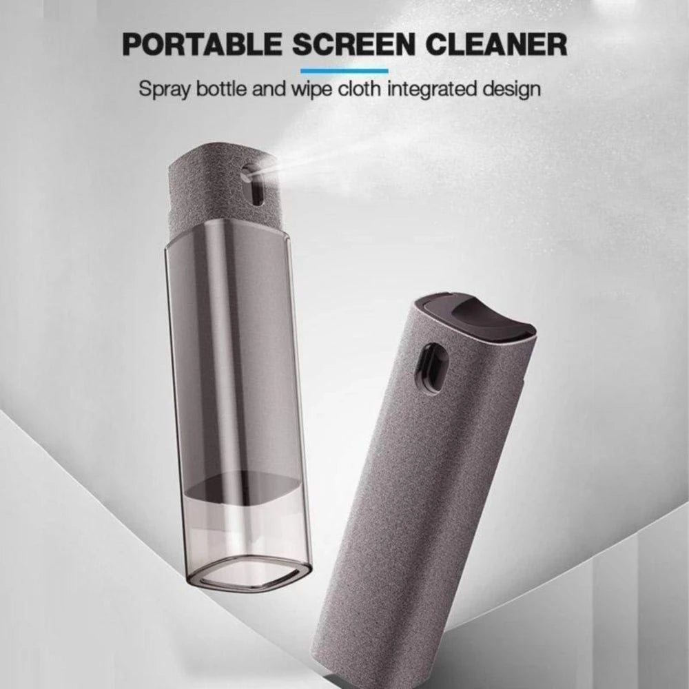 Multifunctional Phone Screen Cleaner Spray Bottle & Microfiber Cleaning Cloth Portable Tablet Mobile PC Screen Sanitizing Tool