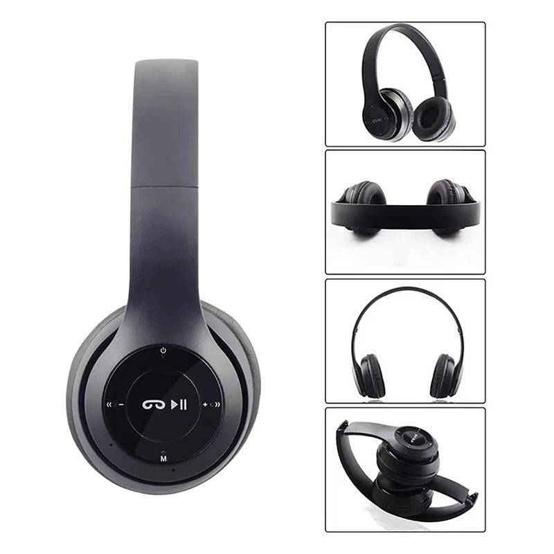 P47 Wireless Headphone 5.0 Bluetooth-compatible Headsets HiFi Stereo Foldable For All Smartphone with Microphone Support SD Card