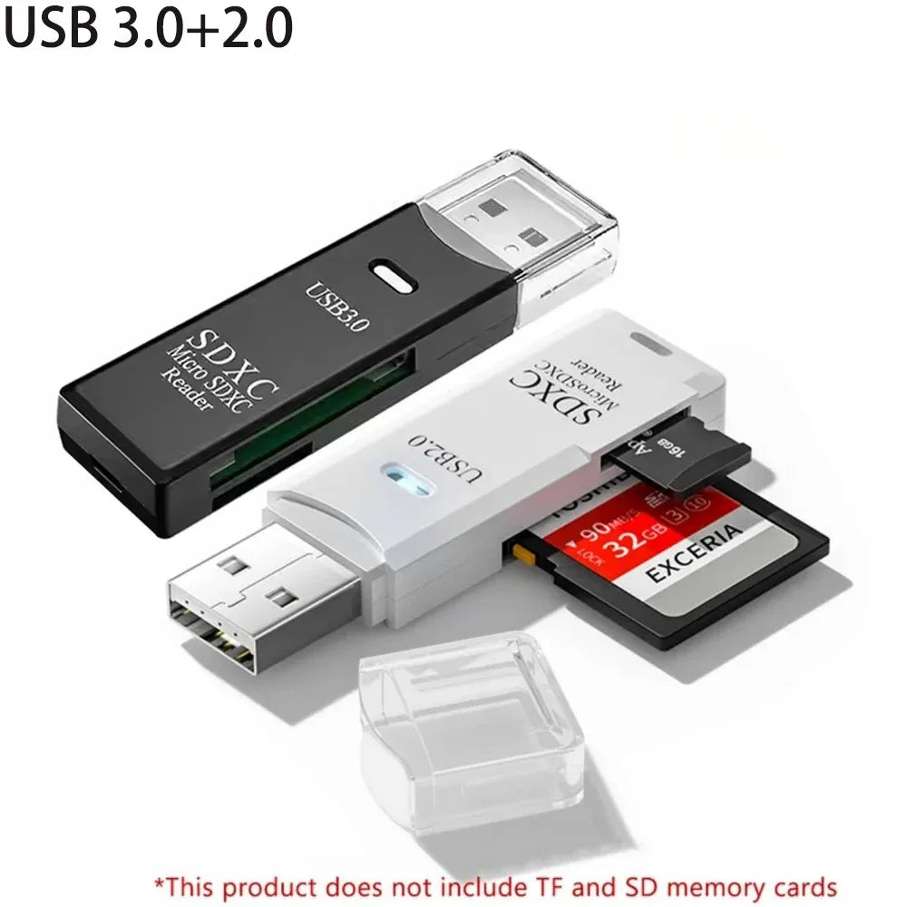 NEW 2 In 1 USB 3.0 2.0 Card Reader Micro SD TF Memory Card Reader USB Flash Drive Cardreader Adapter For PC Laptops Accessories