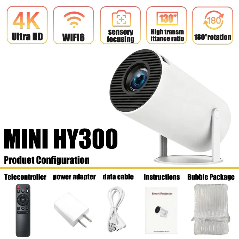 2026 Projector Newest HY300 Mini Portable Pocket Smart Android Projector Wireless Home Theater Magcubic Projector Hy300 ﻿