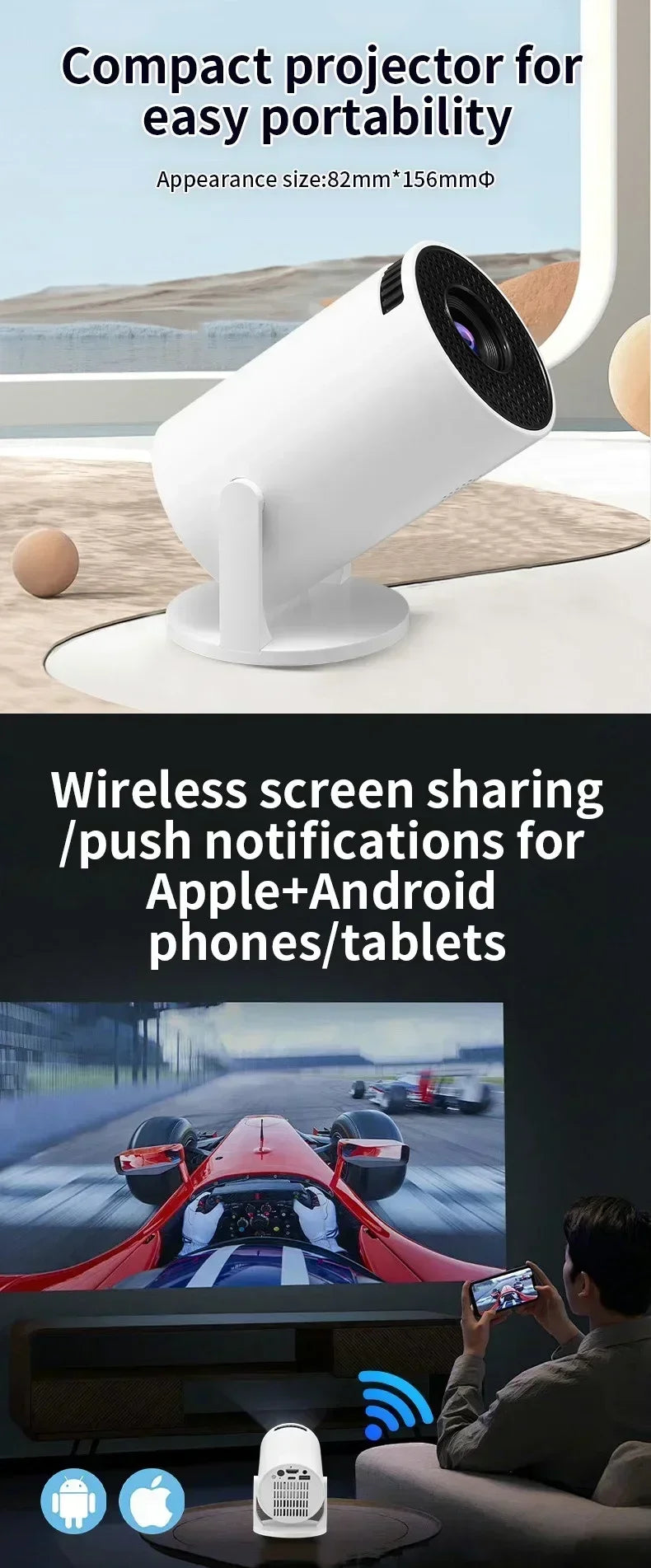 2026 Projector Newest HY300 Mini Portable Pocket Smart Android Projector Wireless Home Theater Magcubic Projector Hy300 ﻿