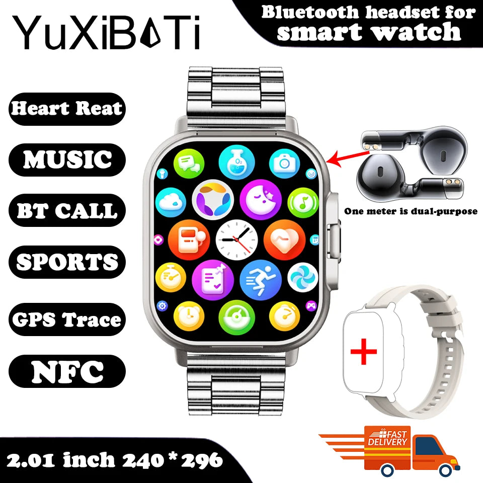 For Man Women New 2 in 1 Smart Watch With Earbuds Smartwatch TWS Bluetooth Earphone Heart Rate Blood Oxygen Monitor Sports Watch