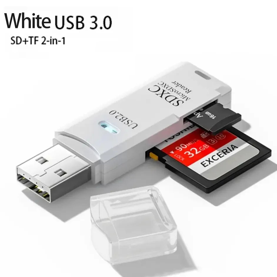 NEW 2 In 1 USB 3.0 2.0 Card Reader Micro SD TF Memory Card Reader USB Flash Drive Cardreader Adapter For PC Laptops Accessories