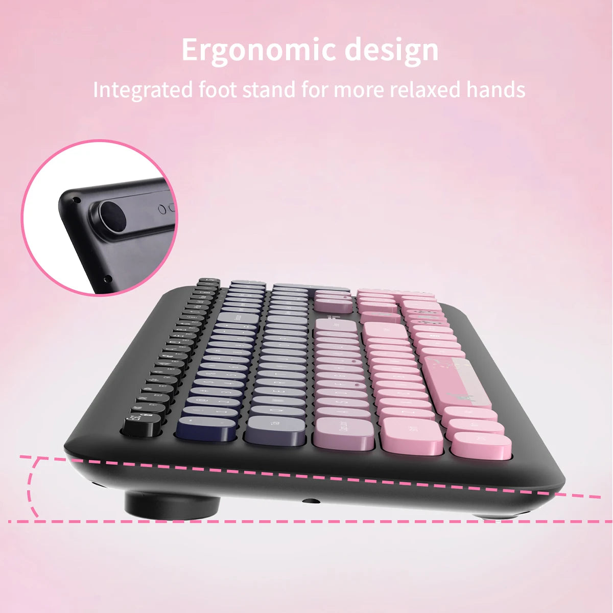 MOFii Wireless Connection Mixed Color Keycaps Thin Ergonomic 666 Wireless Keyboard and Mouse Set