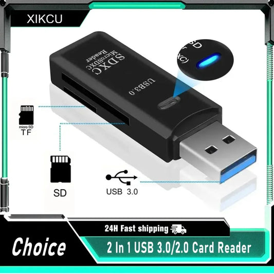 NEW 2 In 1 USB 3.0 2.0 Card Reader Micro SD TF Memory Card Reader USB Flash Drive Cardreader Adapter For PC Laptops Accessories