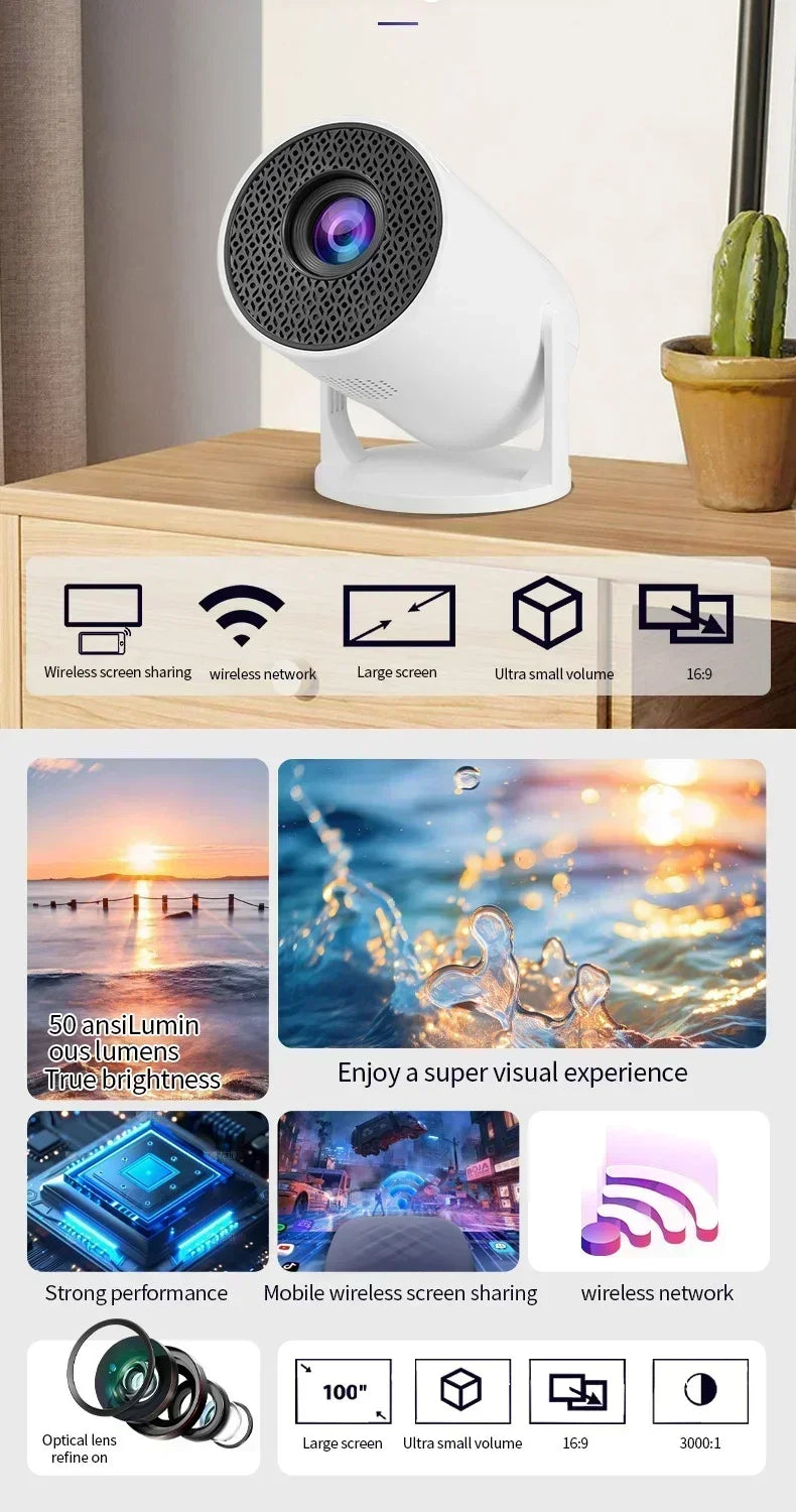 2026 Projector Newest HY300 Mini Portable Pocket Smart Android Projector Wireless Home Theater Magcubic Projector Hy300 ﻿
