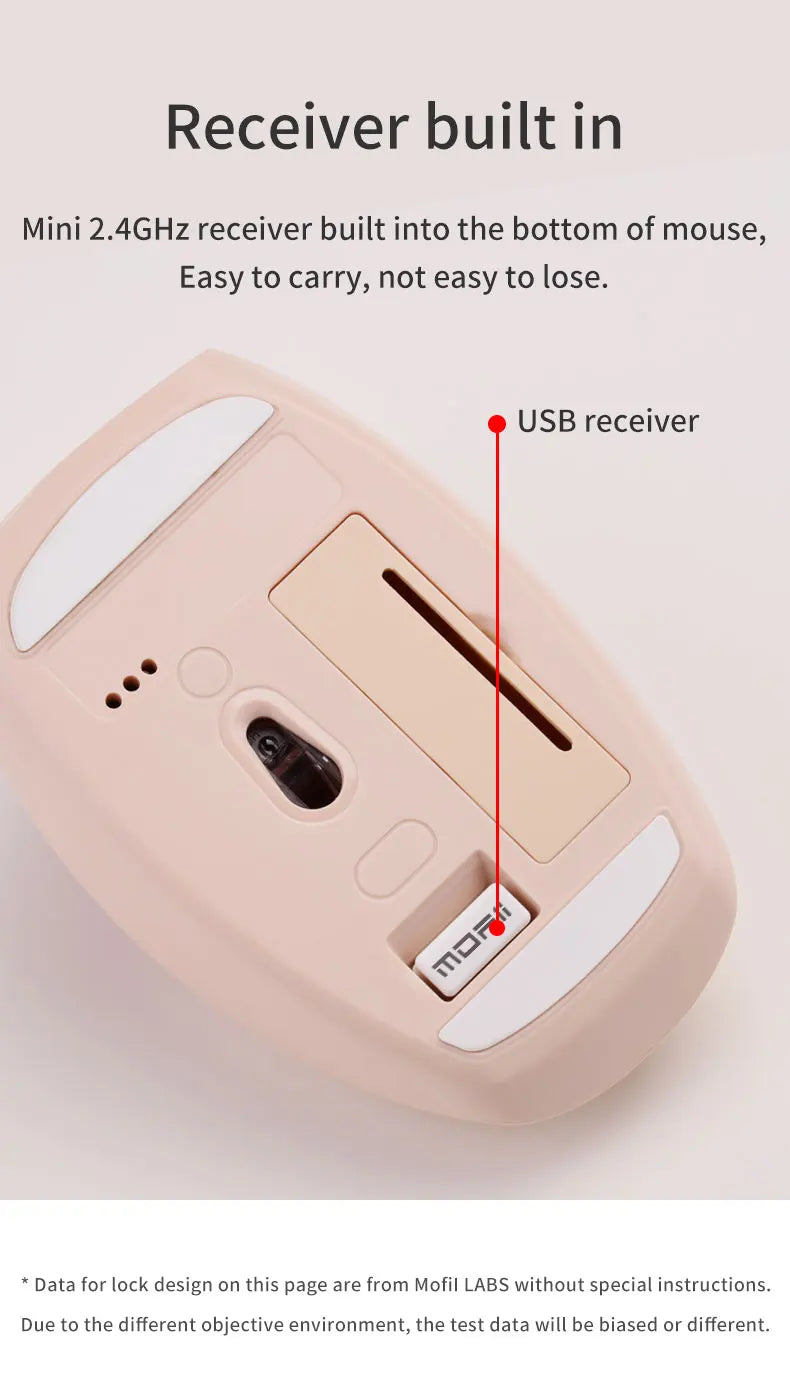 MOFii Wireless Connection Mixed Color Keycaps Thin Ergonomic 666 Wireless Keyboard and Mouse Set