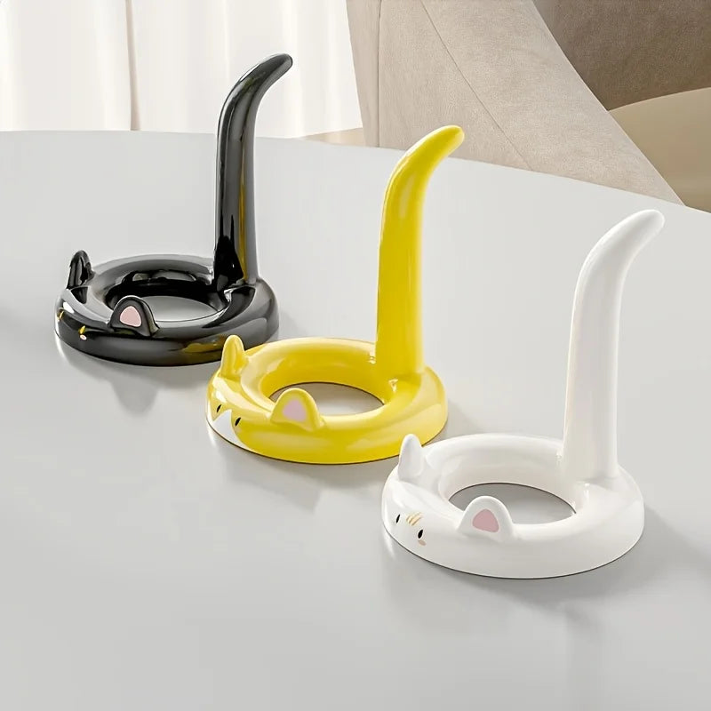 Cartoon Cat Phone Stand - Adjustable Angle, Portable Desktop Holder | Suitable for Most Phones | Video Watching & Call Viewing