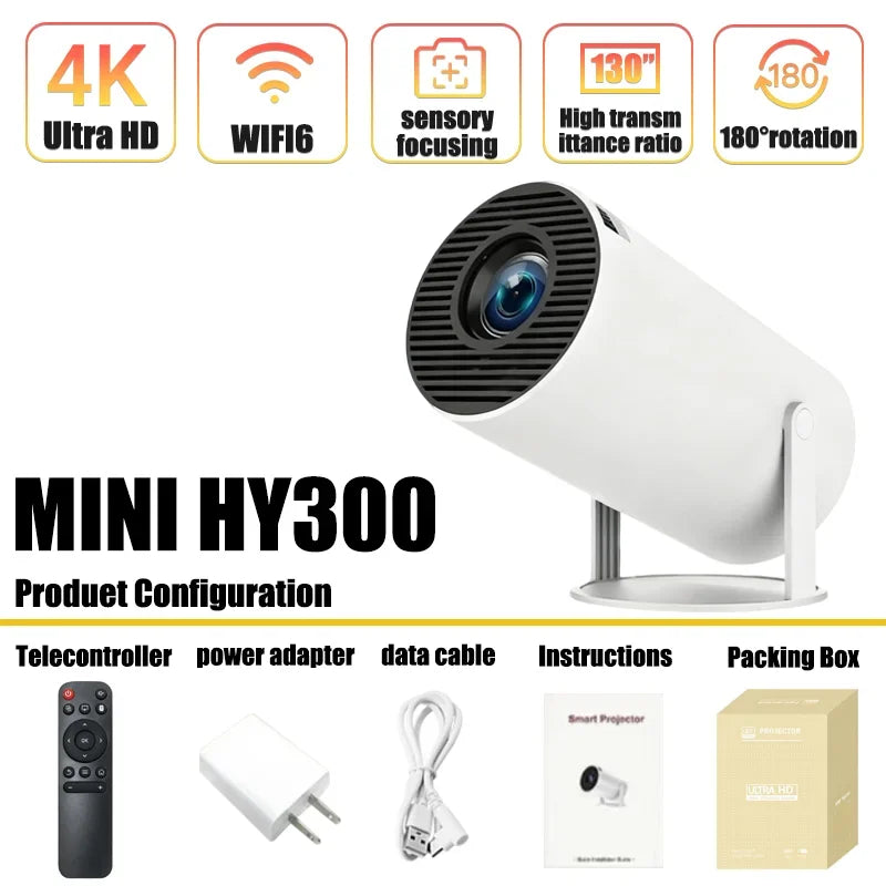 2026 Projector Newest HY300 Mini Portable Pocket Smart Android Projector Wireless Home Theater Magcubic Projector Hy300 ﻿